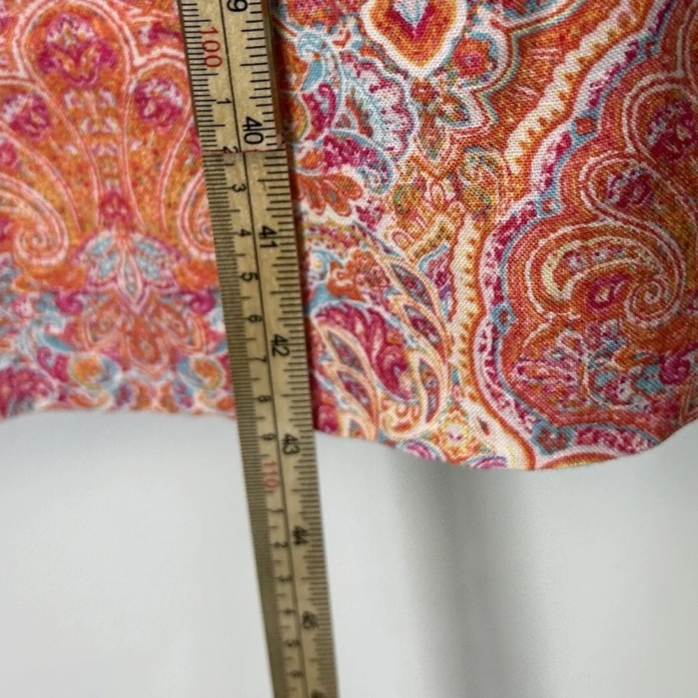 J Jill Love Linen Sleeveless Paisley Midi Dress Size LP - Picture 5 of 7